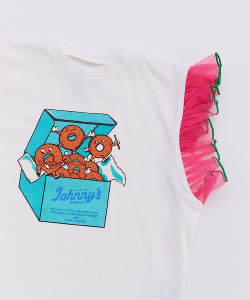 Ocean&Ground(オーシャン&グラウンド)の「ヴィンテージフェードフリルTシャツ(Tシャツ/カットソー・キッズ・ミント/ホワイト/ブラック・90/95/100/110/120/80)」の8枚目の写真