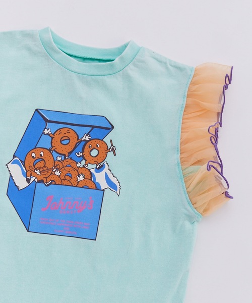 Ocean&Ground(オーシャン&グラウンド)の「ヴィンテージフェードフリルTシャツ(Tシャツ/カットソー・キッズ・ミント/ホワイト/ブラック・90/95/100/110/120/80)」の10枚目の写真