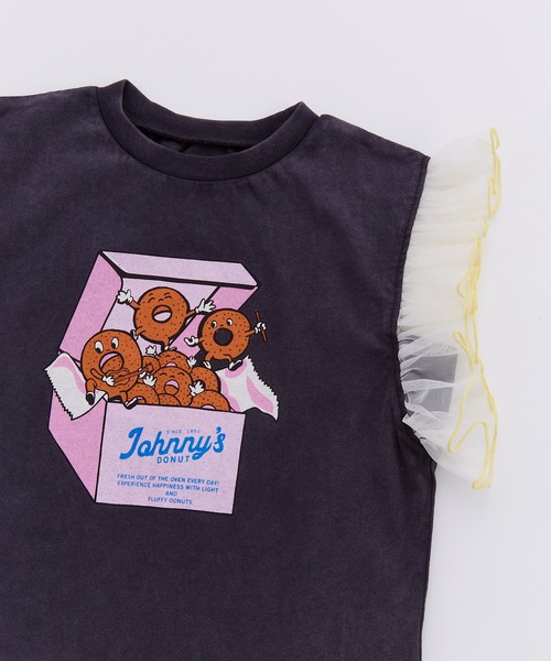 Ocean&Ground(オーシャン&グラウンド)の「ヴィンテージフェードフリルTシャツ(Tシャツ/カットソー・キッズ・ミント/ホワイト/ブラック・90/95/100/110/120/80)」の6枚目の写真