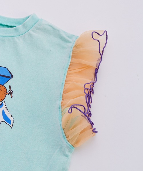 Ocean&Ground(オーシャン&グラウンド)の「ヴィンテージフェードフリルTシャツ(Tシャツ/カットソー・キッズ・ミント/ホワイト/ブラック・90/95/100/110/120/80)」の12枚目の写真