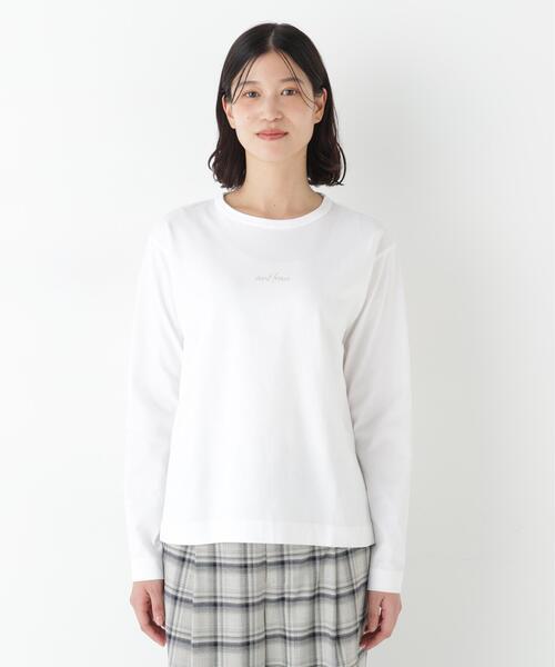 human woman(ヒューマンウーマン)の「◆ロゴ長袖Tシャツ(Tシャツ/カットソー・レディース・ホワイト/ベージュ系その他2・MEDIUM)」の13枚目の写真