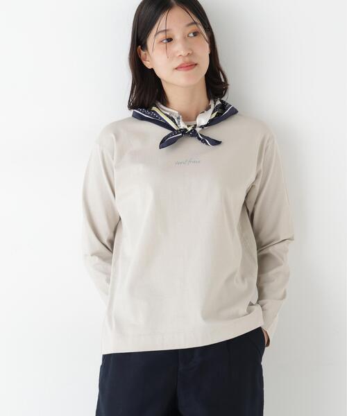 human woman(ヒューマンウーマン)の「◆ロゴ長袖Tシャツ(Tシャツ/カットソー・レディース・ホワイト/ベージュ系その他2・MEDIUM)」の6枚目の写真