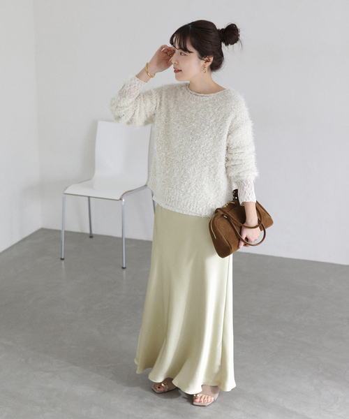 La TOTALITE（ラトータリテ）の「【洗える】サテンマーメイドスカート（スカート・レディース・グリーン/ライトグレー/ブラック系その他・38/36）」の13枚目の写真