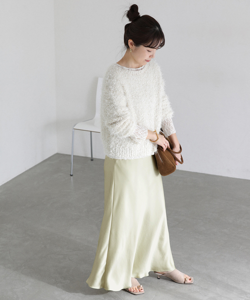 La TOTALITE（ラトータリテ）の「【洗える】サテンマーメイドスカート（スカート・レディース・グリーン/ライトグレー/ブラック系その他・38/36）」の14枚目の写真