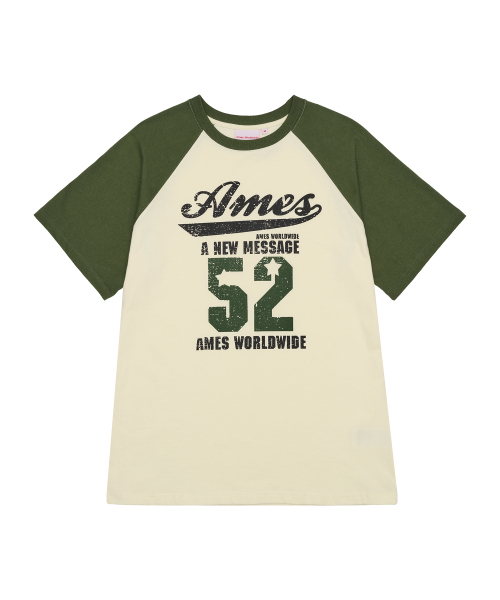 AMESWORLDWIDE(アメスワールドワイド)の「52 LOGO RAGLAN TEE KHAKI(Tシャツ/カットソー・レディース・その他・S/M)」の2枚目の写真