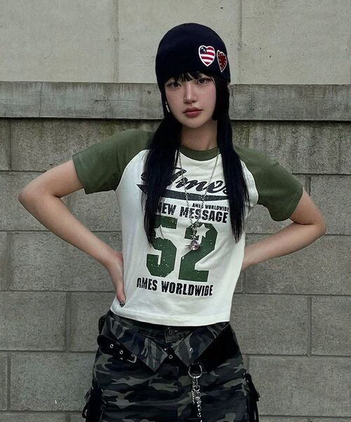 AMESWORLDWIDE(アメスワールドワイド)の「52 LOGO RAGLAN TEE KHAKI(Tシャツ/カットソー・レディース・その他・S/M)」の11枚目の写真