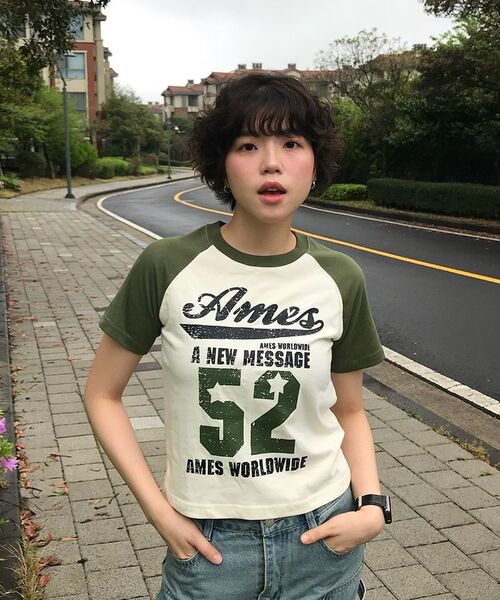 AMESWORLDWIDE(アメスワールドワイド)の「52 LOGO RAGLAN TEE KHAKI(Tシャツ/カットソー・レディース・その他・S/M)」の12枚目の写真