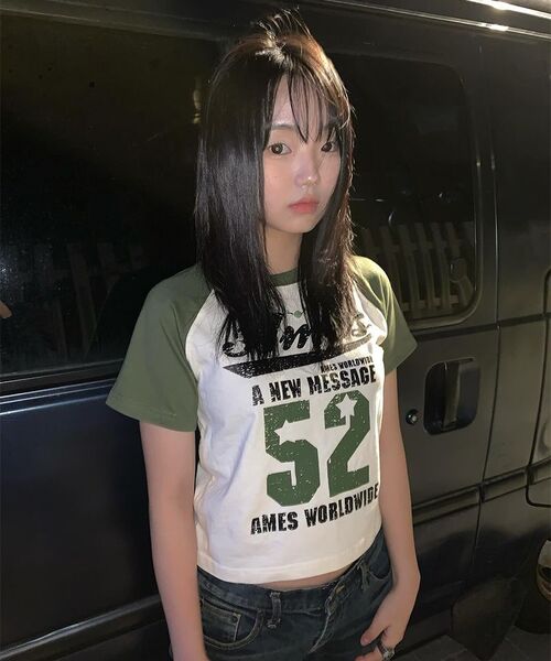 AMESWORLDWIDE(アメスワールドワイド)の「52 LOGO RAGLAN TEE KHAKI(Tシャツ/カットソー・レディース・その他・S/M)」の14枚目の写真