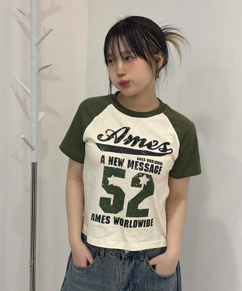 AMESWORLDWIDE(アメスワールドワイド)の「52 LOGO RAGLAN TEE KHAKI(Tシャツ/カットソー・レディース・その他・S/M)」の16枚目の写真