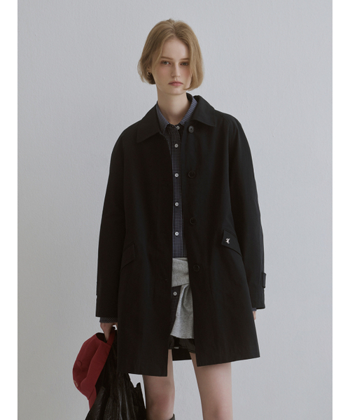 hunch（ハンチ）の「Raglan Sleeve Half Trench Coat（トレンチコート・レディース・ネイビー・FREE）」の4枚目の写真