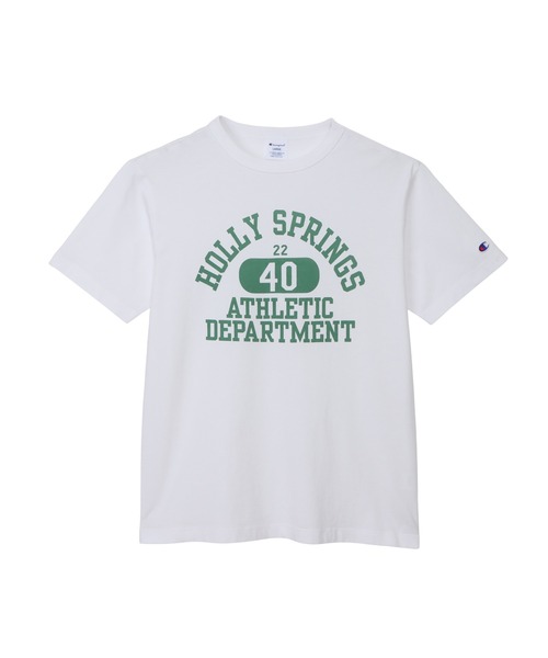 Champion(チャンピオン)の「【Champion/チャンピオン】メンズ ベーシック ショートスリーブTシャツ(Tシャツ/カットソー・メンズ・グレー/ブラック系その他/グリーン系その他3/ダークブルー/ホワイト×グリーン/ホワイト×ブルー・X-LARGE/LARGE/MEDIUM/SMALL)」の2枚目の写真