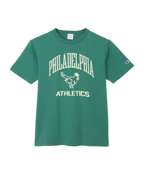 Champion(チャンピオン)の「【Champion/チャンピオン】メンズ ベーシック ショートスリーブTシャツ(Tシャツ/カットソー・メンズ・グレー/ブラック系その他/グリーン系その他3/ダークブルー/ホワイト×グリーン/ホワイト×ブルー・X-LARGE/LARGE/MEDIUM/SMALL)」の5枚目の写真
