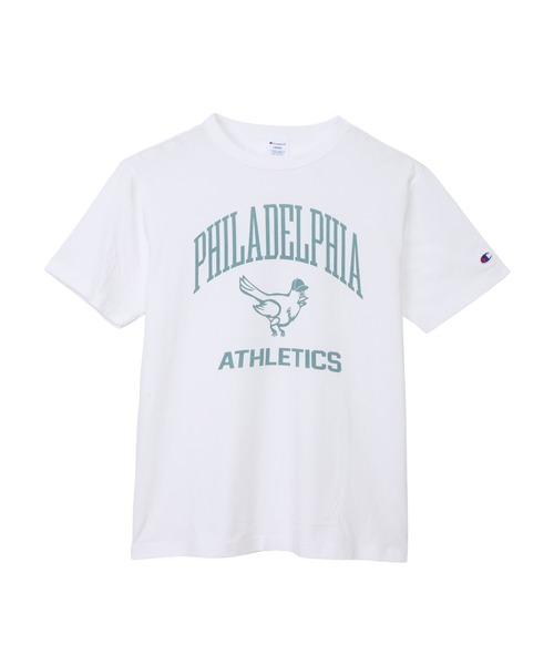 Champion(チャンピオン)の「【Champion/チャンピオン】メンズ ベーシック ショートスリーブTシャツ(Tシャツ/カットソー・メンズ・グレー/ブラック系その他/グリーン系その他3/ダークブルー/ホワイト×グリーン/ホワイト×ブルー・X-LARGE/LARGE/MEDIUM/SMALL)」の13枚目の写真