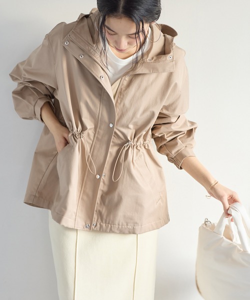 VIS(ビス)の「ウエストマークナイロンジャケット(ナイロンジャケット・レディース・オフホワイト/ピンク/ベージュ/ネイビー・FREE)」の3枚目の写真