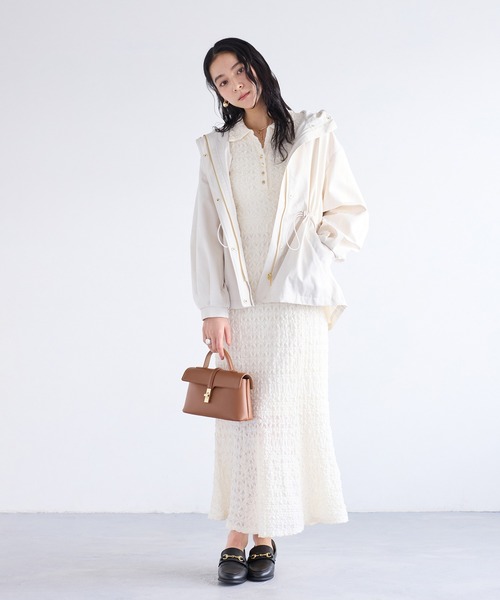 VIS(ビス)の「ウエストマークナイロンジャケット(ナイロンジャケット・レディース・オフホワイト/ピンク/ベージュ/ネイビー・FREE)」の20枚目の写真