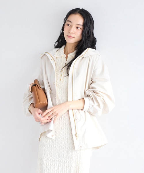 VIS(ビス)の「ウエストマークナイロンジャケット(ナイロンジャケット・レディース・オフホワイト/ピンク/ベージュ/ネイビー・FREE)」の17枚目の写真