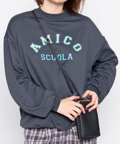 spiritoso(スピリトーゾ)の「AMICOプリントビッグスウェットトレーナー(スウェット・レディース・杢グレー/ホワイト系その他/スミクロ・FREE)」の2枚目の写真
