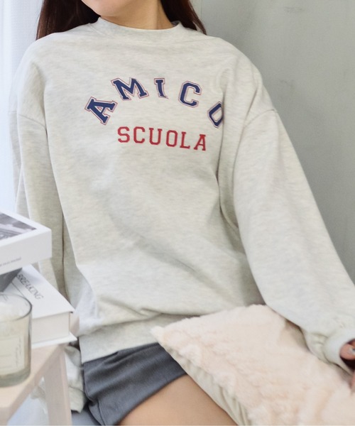 spiritoso(スピリトーゾ)の「AMICOプリントビッグスウェットトレーナー(スウェット・レディース・杢グレー/ホワイト系その他/スミクロ・FREE)」の9枚目の写真