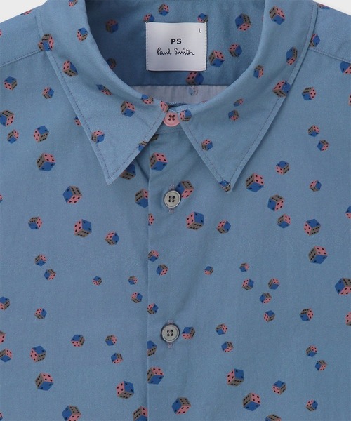 PS Paul Smith(ピーエスポールスミス)の「"Dice" カジュアルシャツ / 162305 149T(シャツ/ブラウス・メンズ・グレイッシュブルー・SMALL/LARGE)」の2枚目の写真