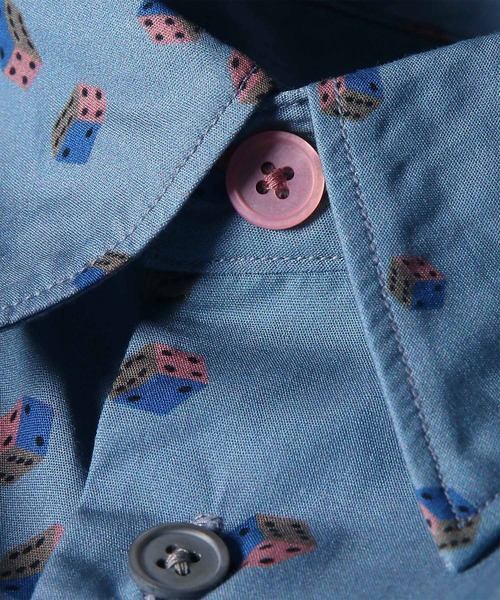 PS Paul Smith(ピーエスポールスミス)の「"Dice" カジュアルシャツ / 162305 149T(シャツ/ブラウス・メンズ・グレイッシュブルー・SMALL/LARGE)」の5枚目の写真