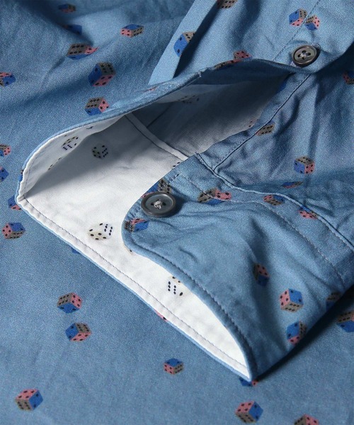 PS Paul Smith(ピーエスポールスミス)の「"Dice" カジュアルシャツ / 162305 149T(シャツ/ブラウス・メンズ・グレイッシュブルー・SMALL/LARGE)」の6枚目の写真