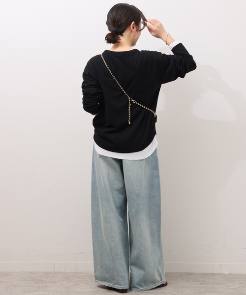 JOURNAL STANDARD relume（ジャーナルスタンダード　レリューム）の「《WEB限定追加4》［2枚セット］3WAYレイヤードニットプルオーバー（ニット/セーター・レディース・ブラック/グレー・FREE）」の4枚目の写真