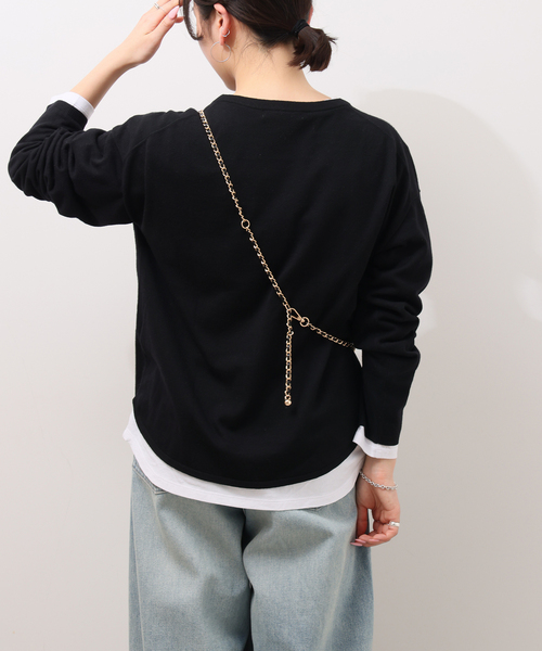 JOURNAL STANDARD relume（ジャーナルスタンダード　レリューム）の「《WEB限定追加4》［2枚セット］3WAYレイヤードニットプルオーバー（ニット/セーター・レディース・ブラック/グレー・FREE）」の9枚目の写真