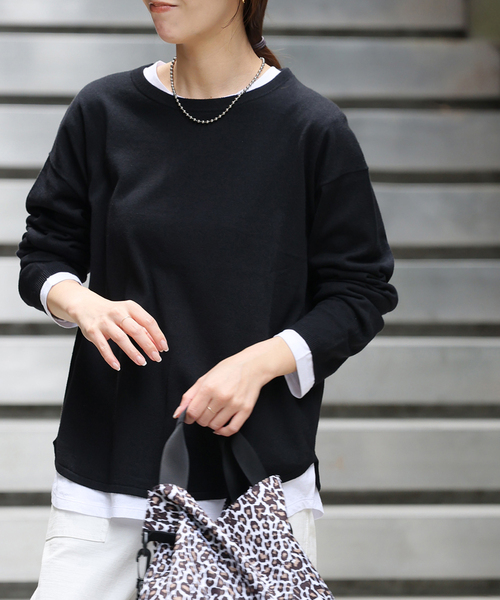 JOURNAL STANDARD relume（ジャーナルスタンダード　レリューム）の「《WEB限定追加4》［2枚セット］3WAYレイヤードニットプルオーバー（ニット/セーター・レディース・ブラック/グレー・FREE）」の13枚目の写真