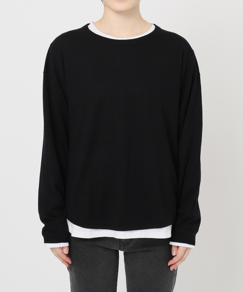 JOURNAL STANDARD relume（ジャーナルスタンダード　レリューム）の「《WEB限定追加4》［2枚セット］3WAYレイヤードニットプルオーバー（ニット/セーター・レディース・ブラック/グレー・FREE）」の22枚目の写真