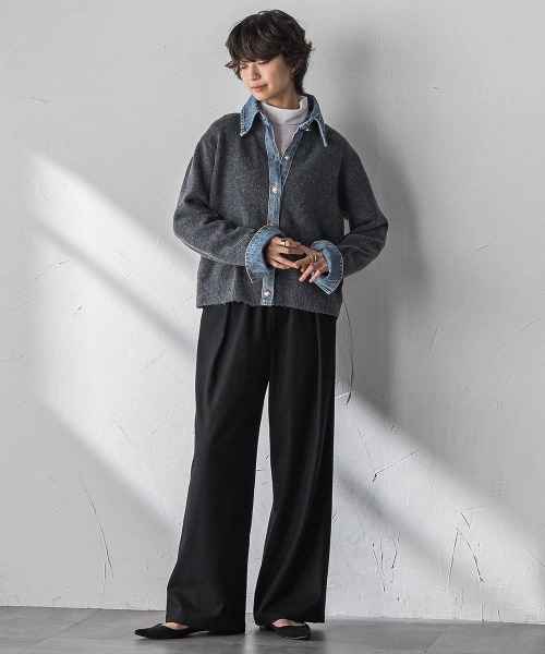 MAYSON GREY(メイソングレイ)の「【叶えるSET UP】起毛イージーワイドパンツ≪手洗い可能≫(その他パンツ・レディース・ブラック/ベージュ・M)」の5枚目の写真