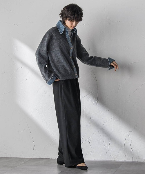 MAYSON GREY(メイソングレイ)の「【叶えるSET UP】起毛イージーワイドパンツ≪手洗い可能≫(その他パンツ・レディース・ブラック/ベージュ・M)」の6枚目の写真