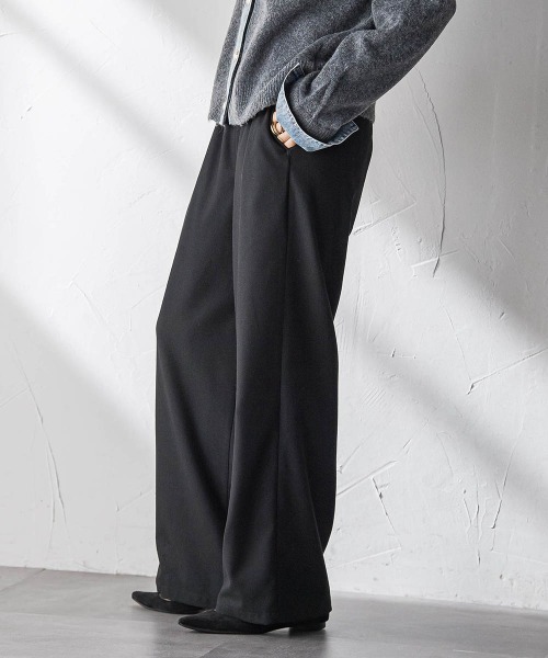 MAYSON GREY(メイソングレイ)の「【叶えるSET UP】起毛イージーワイドパンツ≪手洗い可能≫(その他パンツ・レディース・ブラック/ベージュ・M)」の4枚目の写真