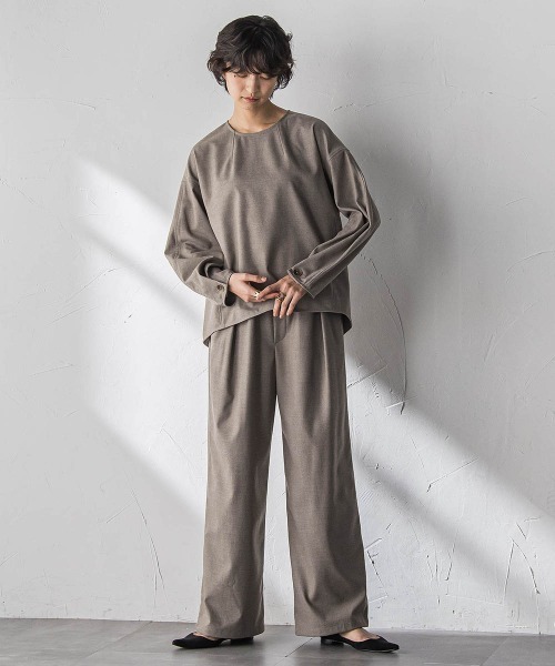 MAYSON GREY(メイソングレイ)の「【叶えるSET UP】起毛イージーワイドパンツ≪手洗い可能≫(その他パンツ・レディース・ブラック/ベージュ・M)」の14枚目の写真