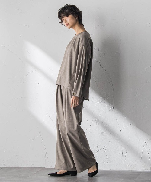 MAYSON GREY(メイソングレイ)の「【叶えるSET UP】起毛イージーワイドパンツ≪手洗い可能≫(その他パンツ・レディース・ブラック/ベージュ・M)」の15枚目の写真