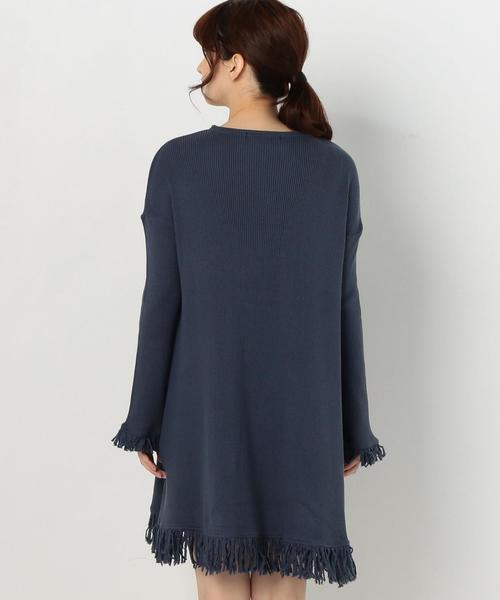 Another Edition（アナザーエディション）の「リブフリンジチュニックワンピース/AEBC CリブフリンジチュニックOP（チュニック・レディース・オフホワイト/ベージュ/ネイビー・FREE）」の4枚目の写真