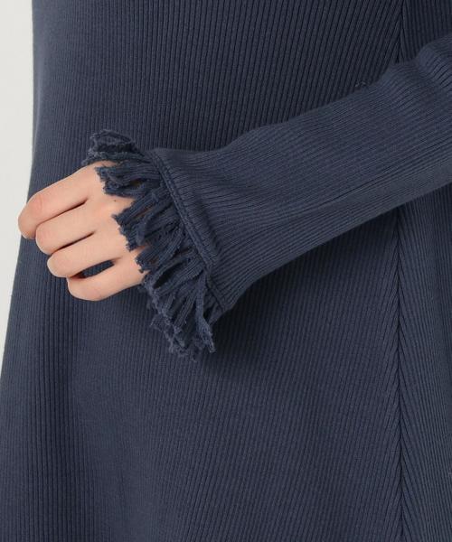 Another Edition（アナザーエディション）の「リブフリンジチュニックワンピース/AEBC CリブフリンジチュニックOP（チュニック・レディース・オフホワイト/ベージュ/ネイビー・FREE）」の16枚目の写真
