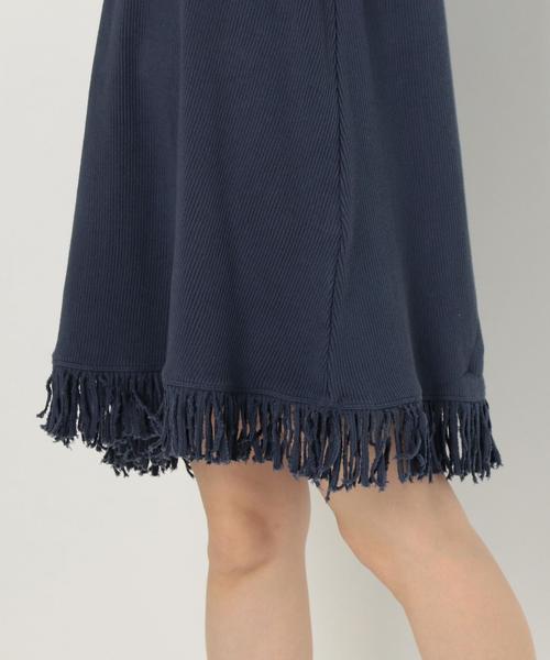 Another Edition（アナザーエディション）の「リブフリンジチュニックワンピース/AEBC CリブフリンジチュニックOP（チュニック・レディース・オフホワイト/ベージュ/ネイビー・FREE）」の17枚目の写真