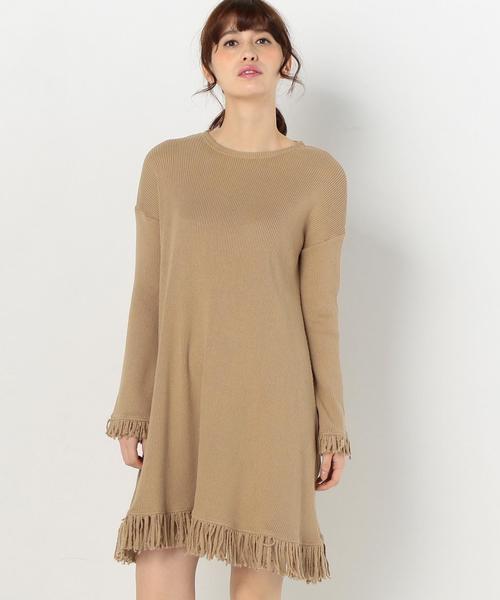 Another Edition（アナザーエディション）の「リブフリンジチュニックワンピース/AEBC CリブフリンジチュニックOP（チュニック・レディース・オフホワイト/ベージュ/ネイビー・FREE）」の12枚目の写真