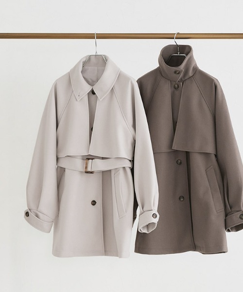 Pierrot（ピエロ）の「2WAYカラーミドルコート（ダウンジャケット/コート・レディース・ライトグレー/モカ・M/L）」の11枚目の写真