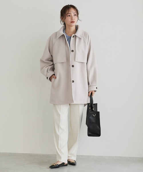 Pierrot（ピエロ）の「2WAYカラーミドルコート（ダウンジャケット/コート・レディース・ライトグレー/モカ・M/L）」の8枚目の写真