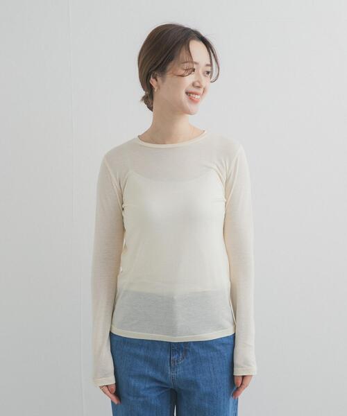 URBAN RESEARCH DOORS（アーバンリサーチドアーズ）の「リネン混シアーロングスリーブTシャツ（Tシャツ/カットソー・レディース・オフホワイト/ホワイト系その他・FREE）」の16枚目の写真