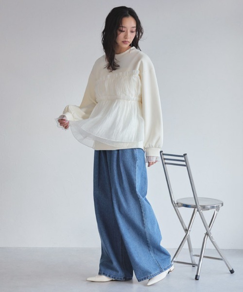 ECLAM（クラム）の「[ECLAM]ペプラムドッキングプルオーバー（シャツ/ブラウス・レディース・ブラック/アイボリー・L/M）」の11枚目の写真