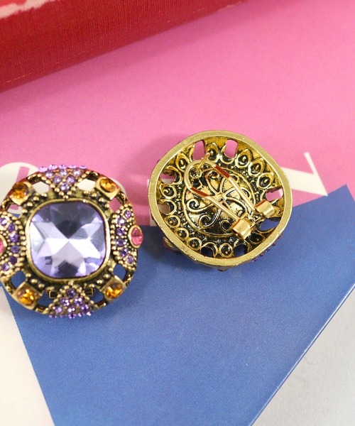 styiro(スタイロ)の「【シルバー925ポスト/ニッケルフリー】アンティークピアス M(ピアス(両耳用)・レディース・ピンク/パープル・FREE)」の5枚目の写真