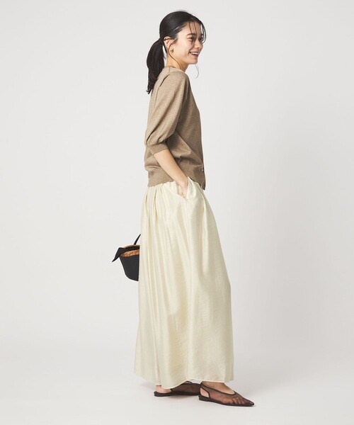 green label relaxing（グリーンレーベルリラクシング）の「［size SHORTあり］エアリー シアー イージー ワイド パンツ（その他パンツ・レディース・オフホワイト/ダークグレー/モカ・FREE/SHORT）」の13枚目の写真