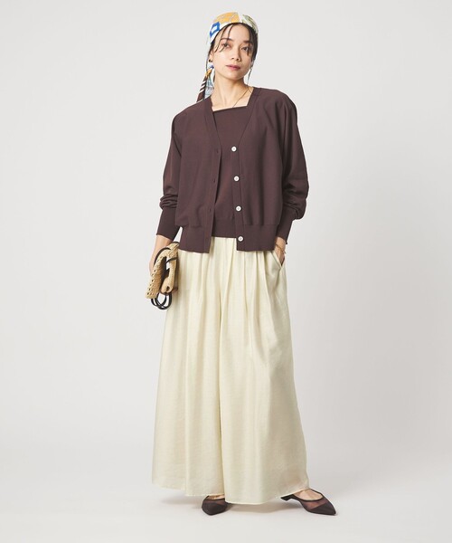 green label relaxing（グリーンレーベルリラクシング）の「［size SHORTあり］エアリー シアー イージー ワイド パンツ（その他パンツ・レディース・オフホワイト/ダークグレー/モカ・FREE/SHORT）」の11枚目の写真