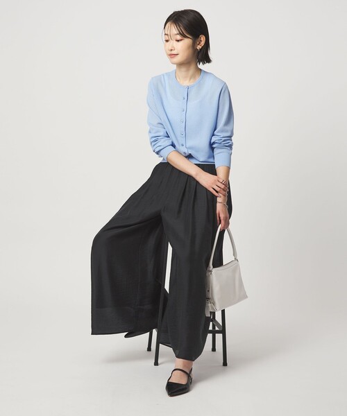 green label relaxing（グリーンレーベルリラクシング）の「［size SHORTあり］エアリー シアー イージー ワイド パンツ（その他パンツ・レディース・オフホワイト/ダークグレー/モカ・FREE/SHORT）」の10枚目の写真