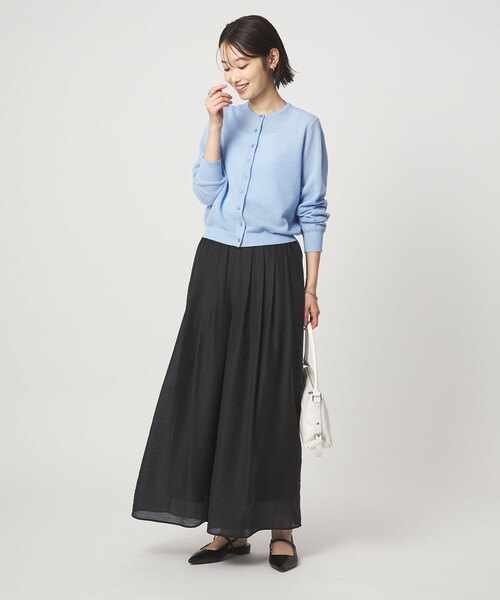 green label relaxing（グリーンレーベルリラクシング）の「［size SHORTあり］エアリー シアー イージー ワイド パンツ（その他パンツ・レディース・オフホワイト/ダークグレー/モカ・FREE/SHORT）」の5枚目の写真
