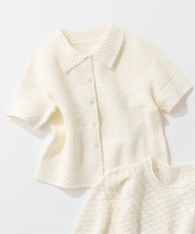 STRAWBERRY-FIELDS | ポーツポリー_レース編ポロニット(カーディガン/ボレロ)