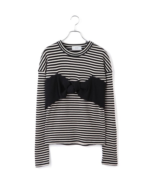 ADAM ET ROPE'(アダムエロペ)の「【WEB限定】ツイストビスチェドッキングプルオーバー(Tシャツ/カットソー・レディース・チャコールグレー/ブラック系その他/ホワイト系その他・FREE)」の15枚目の写真