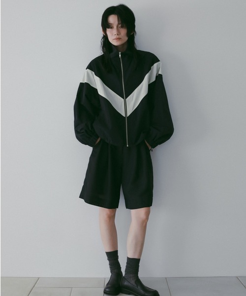 anuke（アンヌーク）の「Nylon Track Blouzon（ブルゾン・レディース・ネイビー/チャコールグレー・FREE）」の9枚目の写真